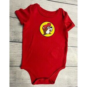 Red Buc-ee’s Bucee Beaver Baby Onesie Bodysuit Clothes Outfit, Size 3 months